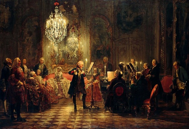 Adolph_Menzel_-_Fltenkonzert_Friedrichs_des_Groen_in_Sanssouci